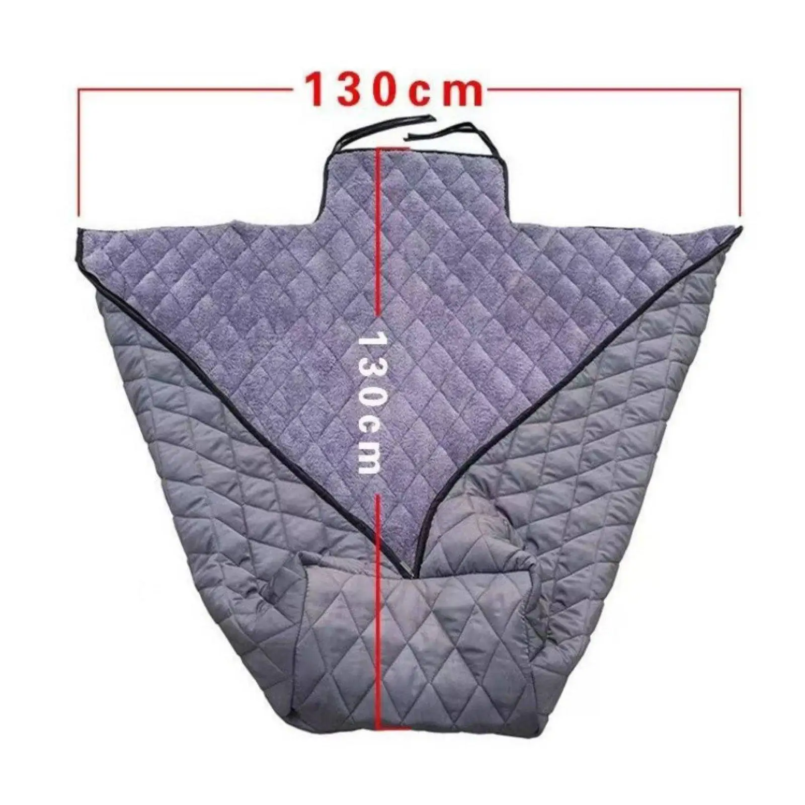 Soft Fleece Lined Warm Blanket for Elderly Users Quilted Leg Warmer with Straps Outdoor Winter