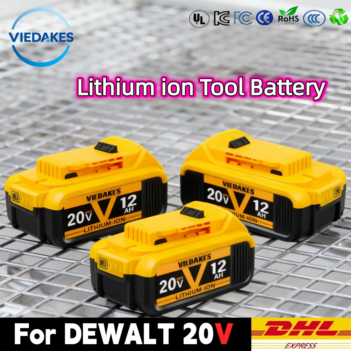 

20V 12.0Ah Lithium Ion Battery, for Dewalt 20V battery - Powers DCD996 Drill & DCF887 Impact Wrench, Replacement for DCB200