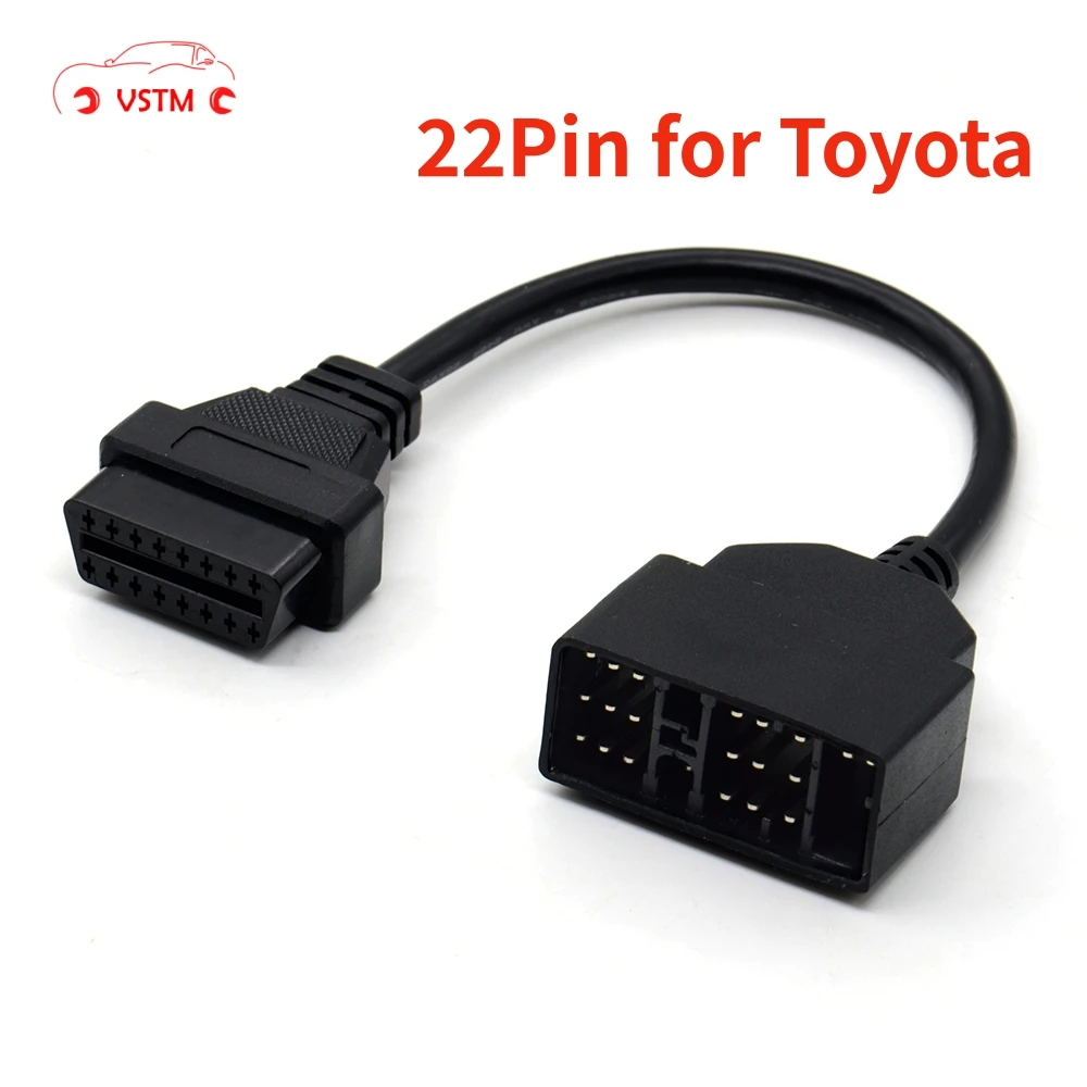 

New 22 Pin To 16 Pin OBD OBD2 Diagnostic Adapter Connector for Toyota 22PIN OBDII Connect Cable Transfer 16Pin Plug