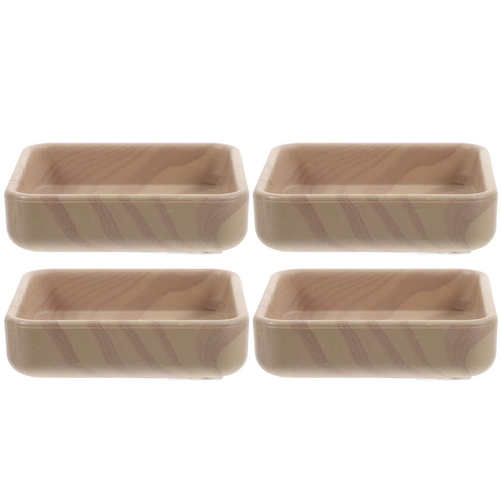 4Pcs Wood Grain Felt Furniture Leg Cups Non Slip Floor Protectors for Chair Table Bed Frame Wheel Stopper Scratch Guard