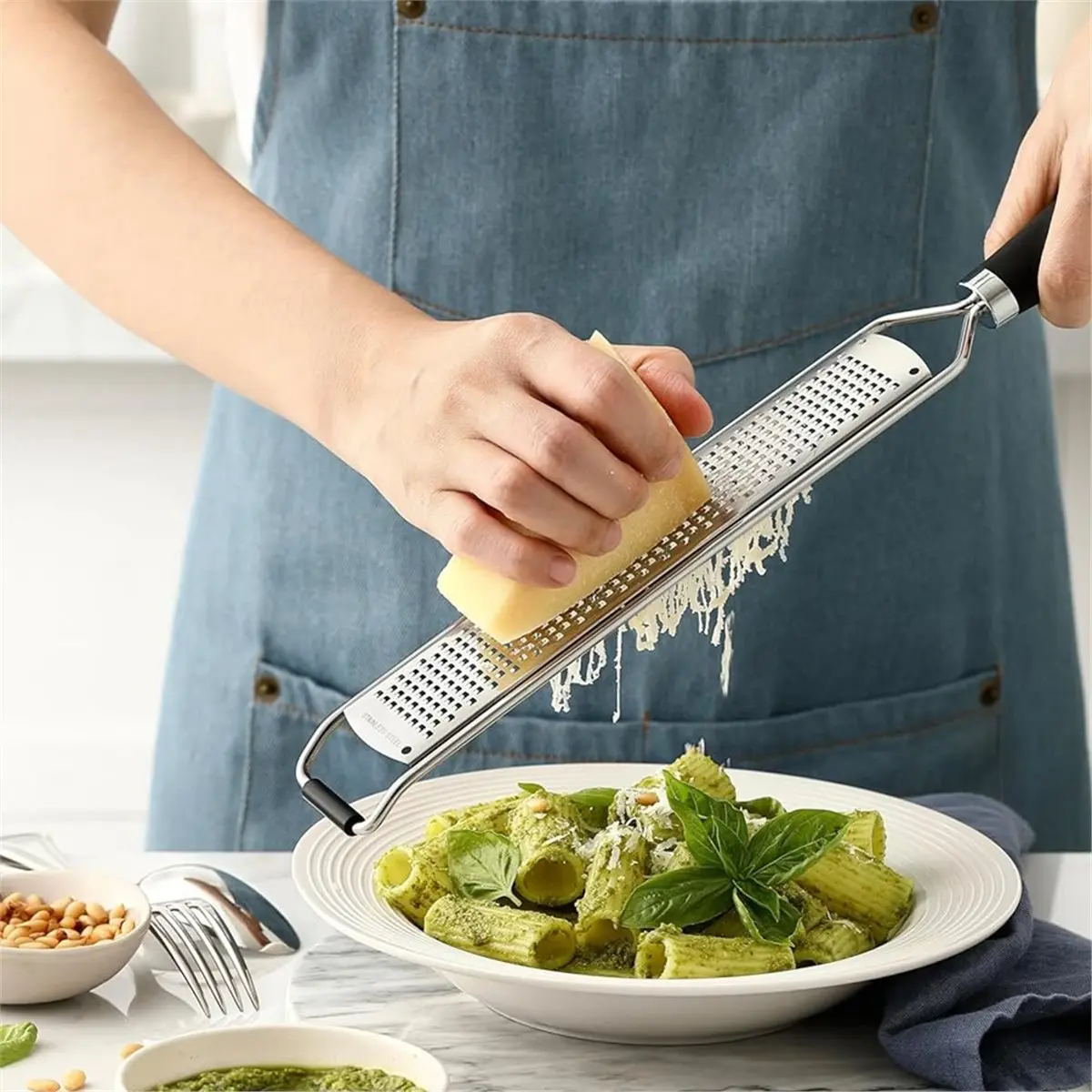 Stainless Steel Lemon Zester & Cheese Grater - Versatile Kitchen Tool for Citrus and More