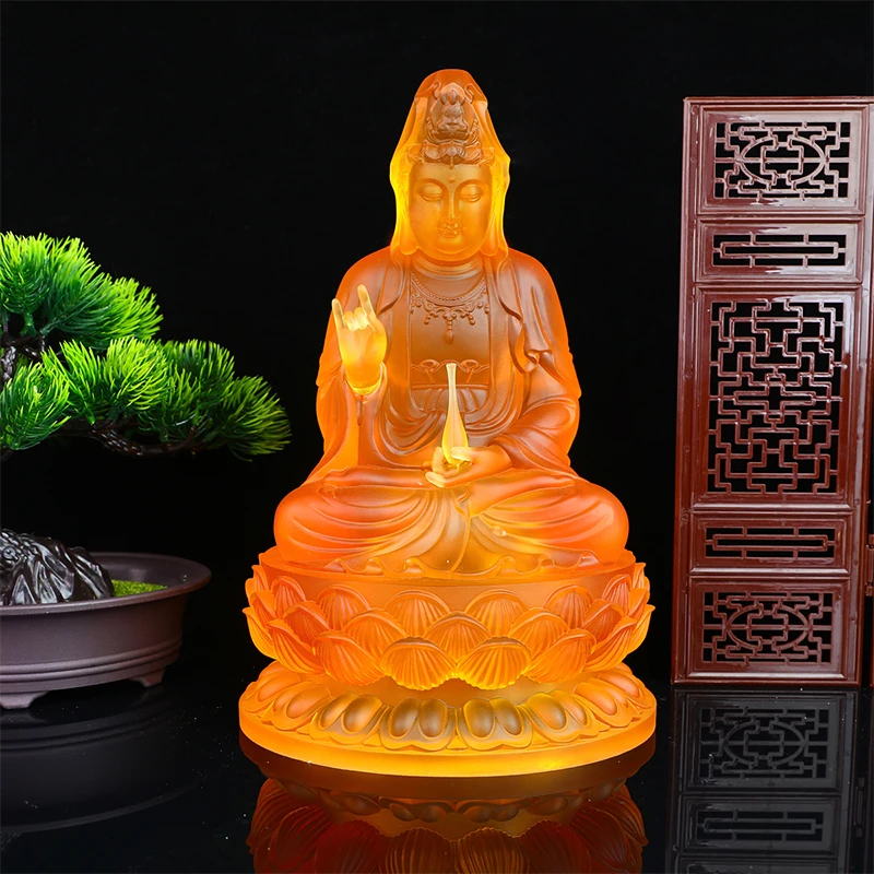 

Boutique water glazed Guanyin Bodhisattva household worship characters home hall home security Guanyin statue Buddha