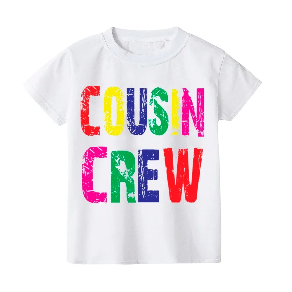 Cousin Crew-Camiseta Retro Bohemia para niños, camiseta Natural para niños, camiseta de manga para niños, ropa para niños y niñas