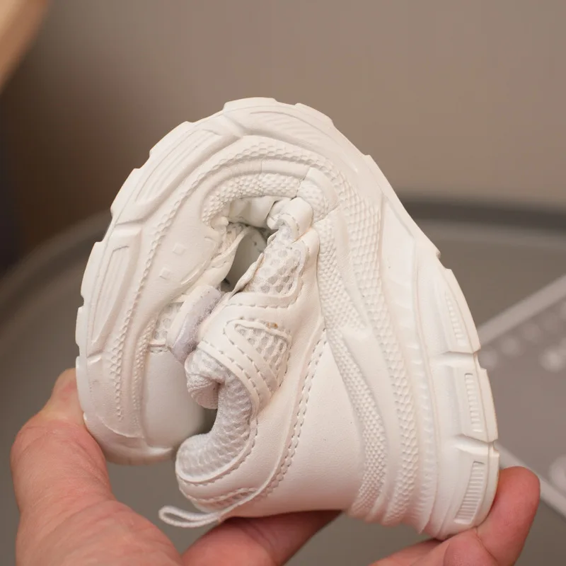 Baskets Blanches Respirantes à Surface en Maille pour Garçon et Fille, Chaussures pour Enfant, Nouvelle Collection Printemps et Automne