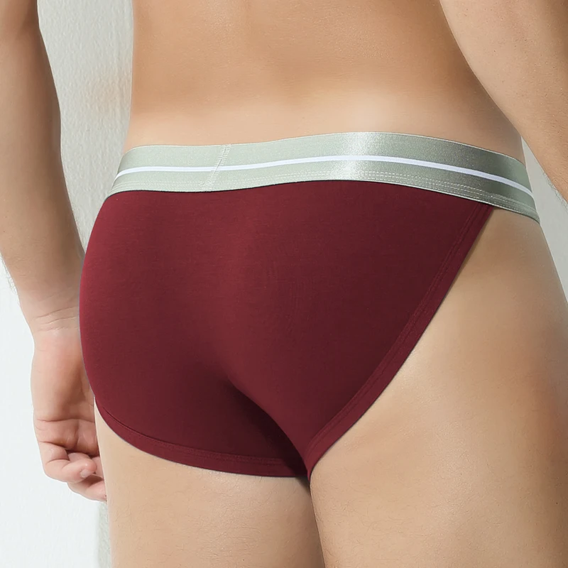 ローウエストセクシーなモーダル下着メンズ U 凸タイトなハイカット T パンツスポーツブリーフ Tバック夏薄いショーツ