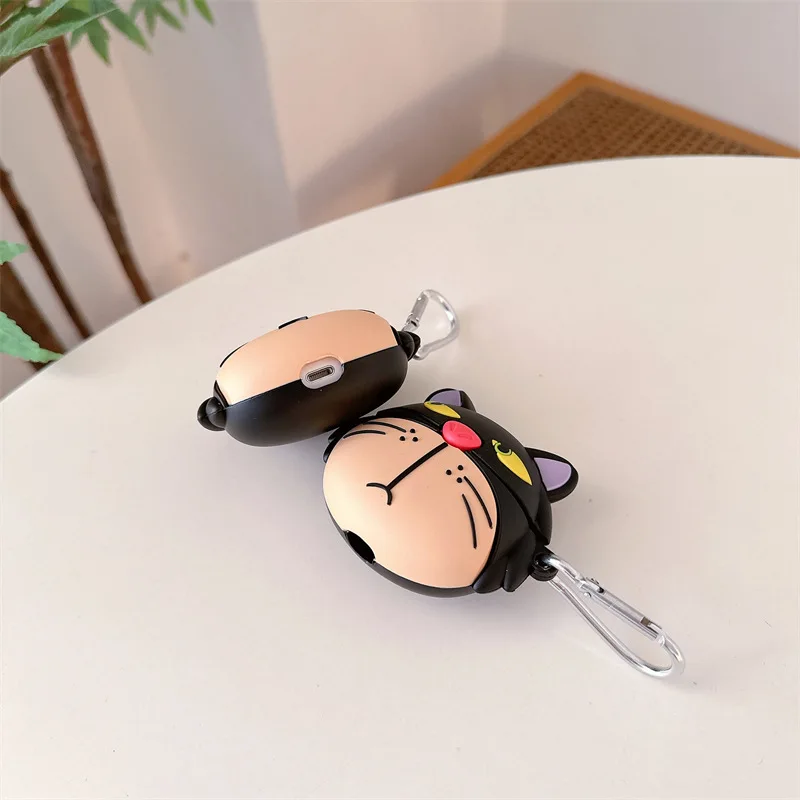 3D Cartoon Cool Cat Case for AirPods Pro2 Airpod Pro 1 2 3 Bluetooth Earbuds Charging Box Protective Earphone Case Cover