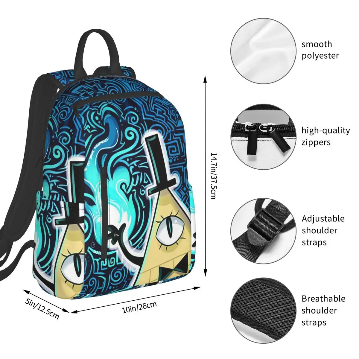 Cartoon Gravitys Falls Backpack Student BookBag Children School Bag Laptop Shoulder Bags Men Women