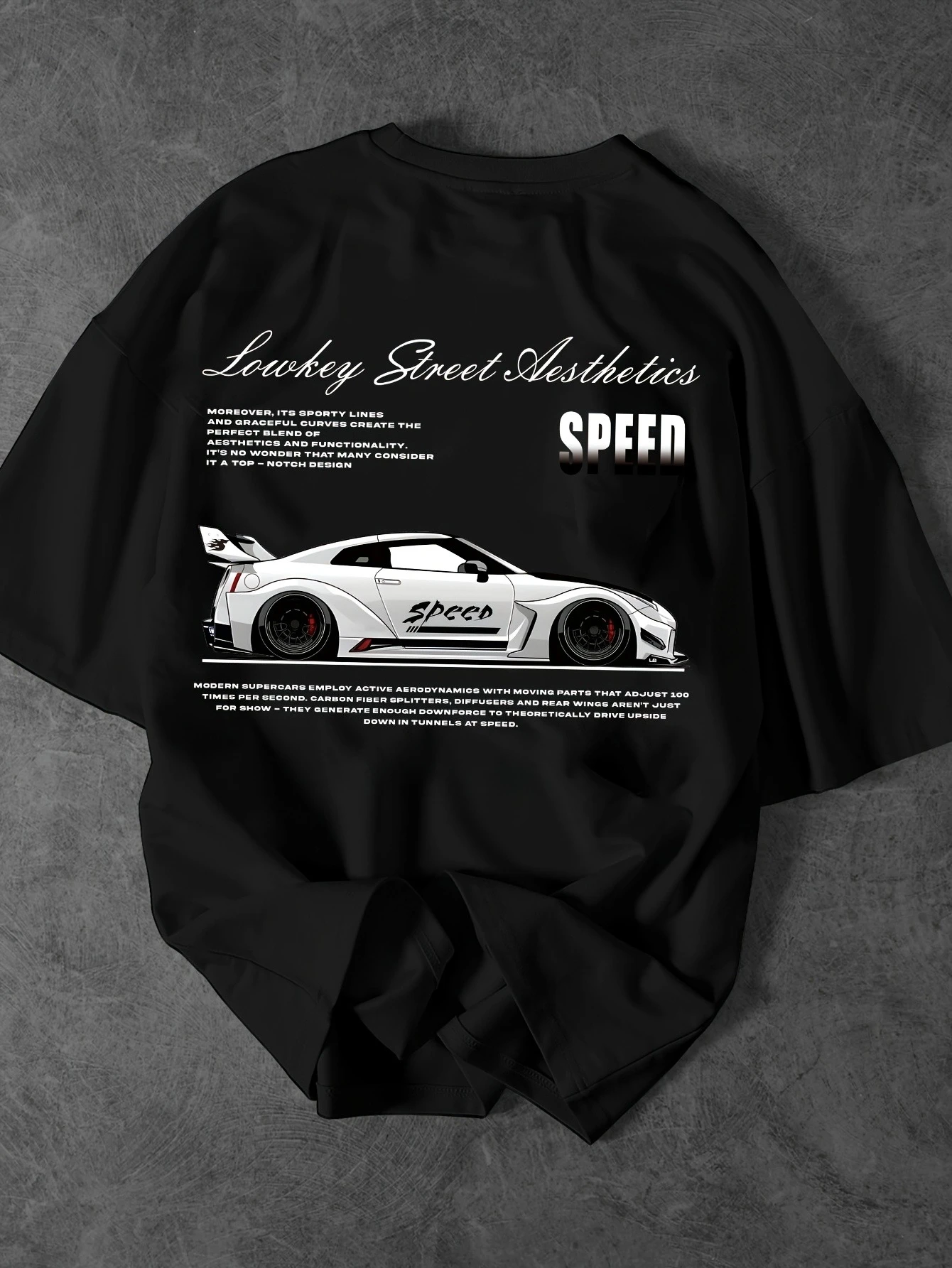 Speed Car Graphic & Racing Style Design T-Shirt 100% Cotton O-Neck Short Sleeve Summer Casual Mens T-shirt Streetwear