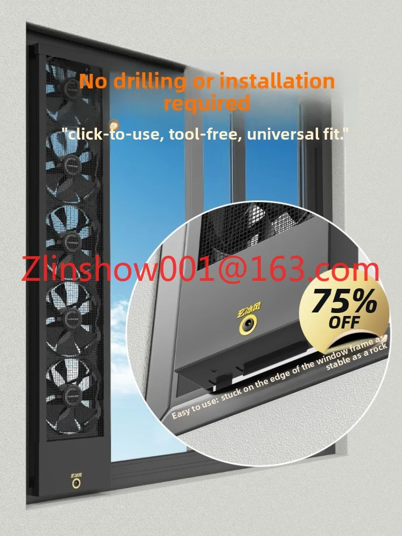 free installation of non-punching glass window ventilation fan, strong silent exhaust fan