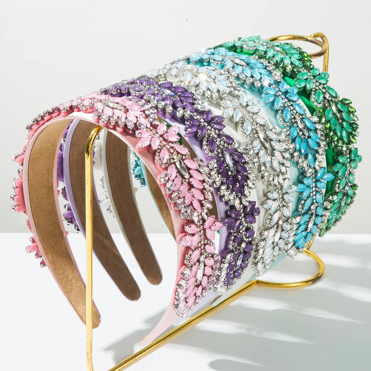 

European and American New Retro Baroque Beautiful Fabric Headband Full of Diamonds Temperament Versatile Hair Accessories
