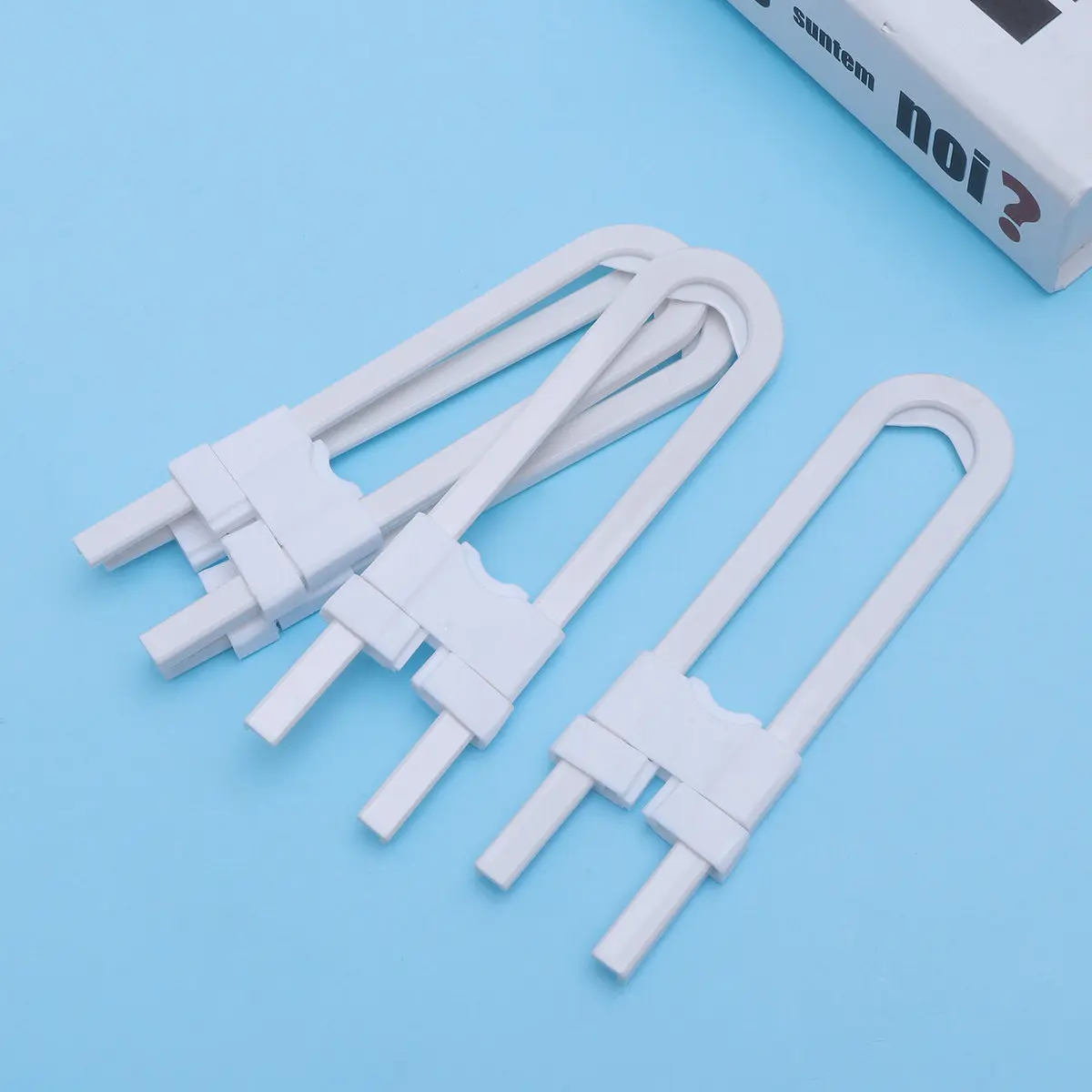 

Pack of Safe Cabinet Locks No Tools Adjustable Closet Lock Child Proof Sliding Door Latches U Shaped Cabinet Lock Baby