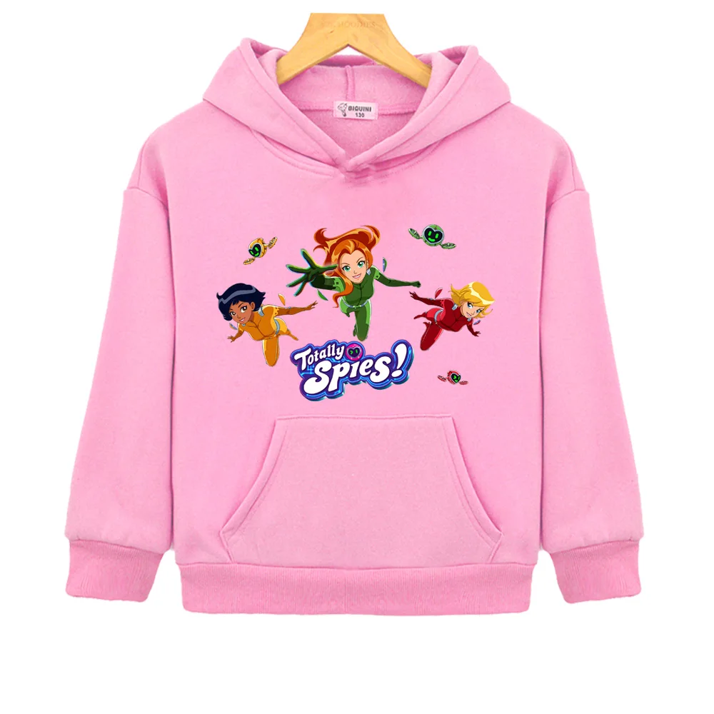 Totally Spies Sudadera con capucha de manga larga 2026 nuevos jerseys de moda con estampado gráfico de cómic para niños/niñas Otoño Invierno Top cómodo