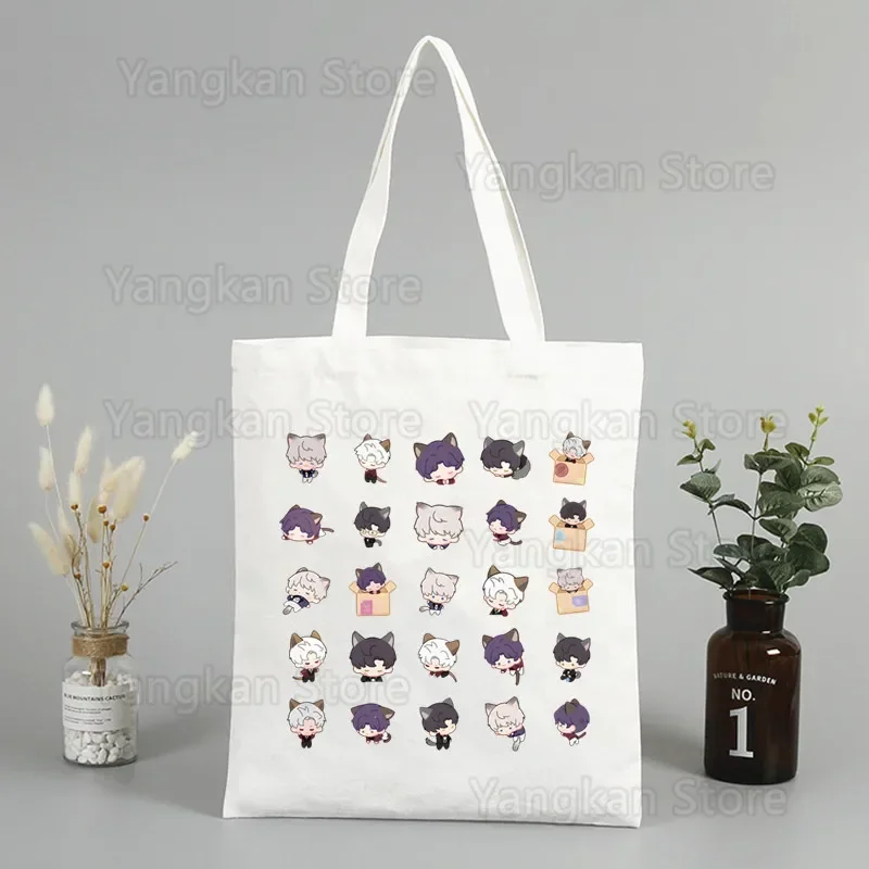 Love and Deepspace Sylus My Boyfriend Shopping Bag Cloth Shoulder Eco Handbag Tote Reusable Grocery Shopper Bags
