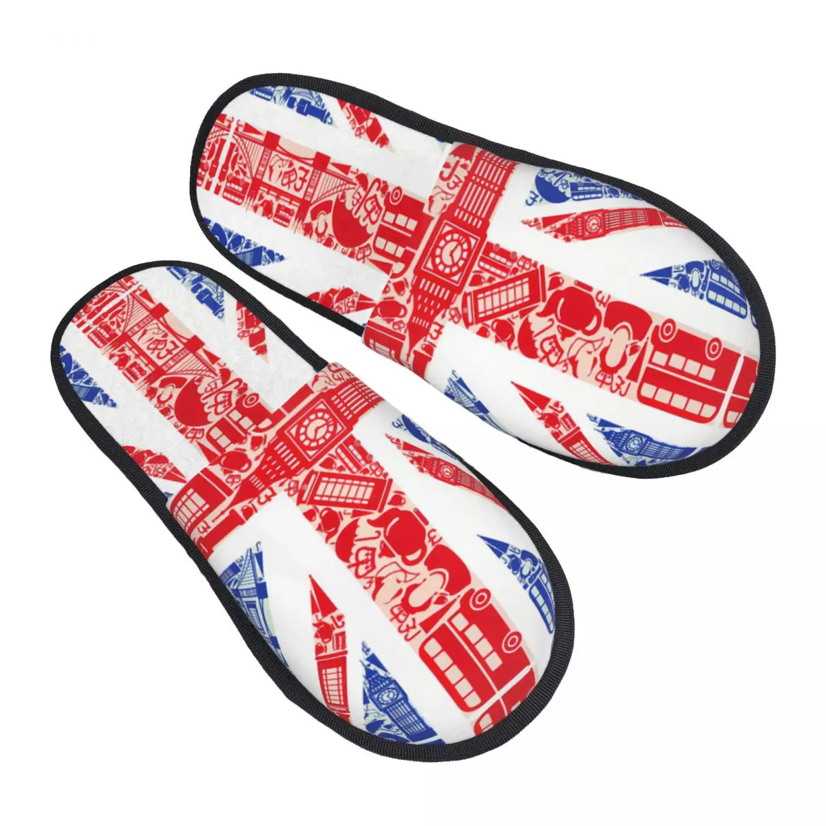 

Custom British Union Flag Memory Foam Slippers Women Soft Warm The Union Jack House Slippers
