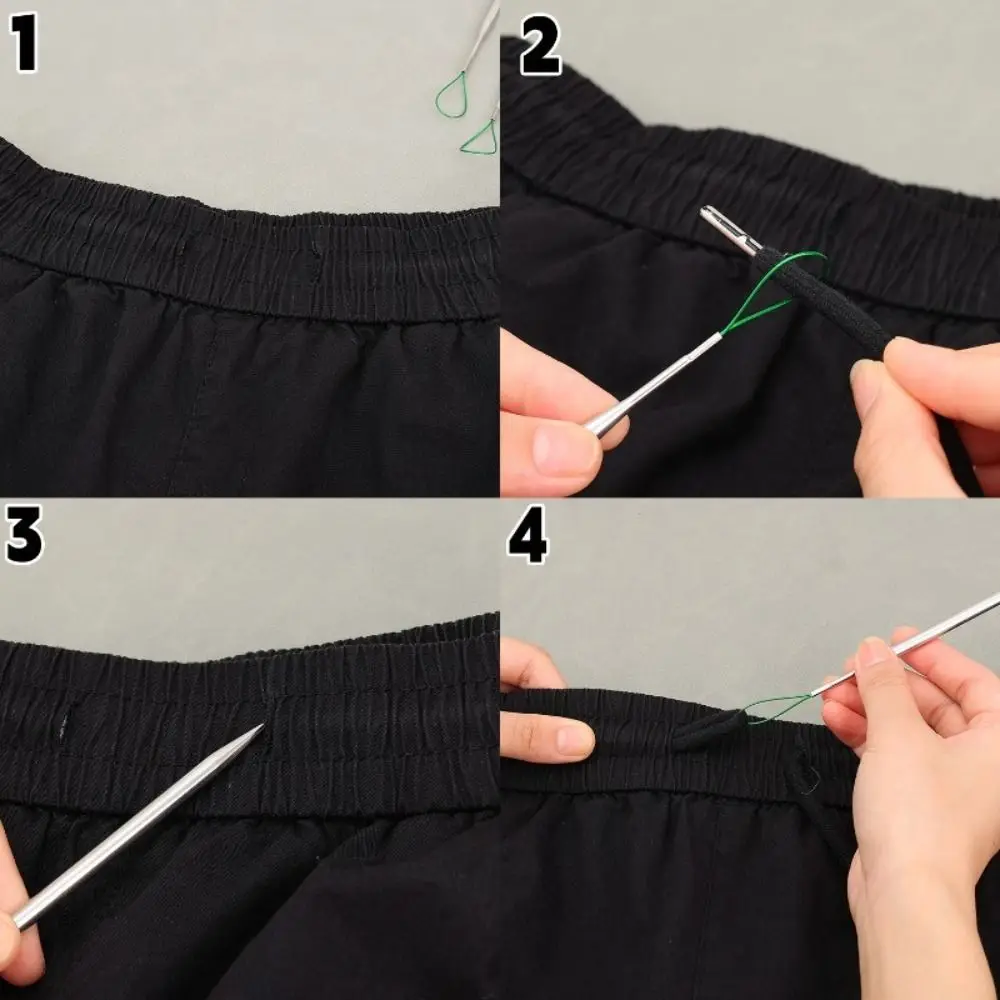 Flexible Belt Threading Needle Hand Tool Multi Functional Elastic Cord Rope Threader Sewing Loop Kit Crochet