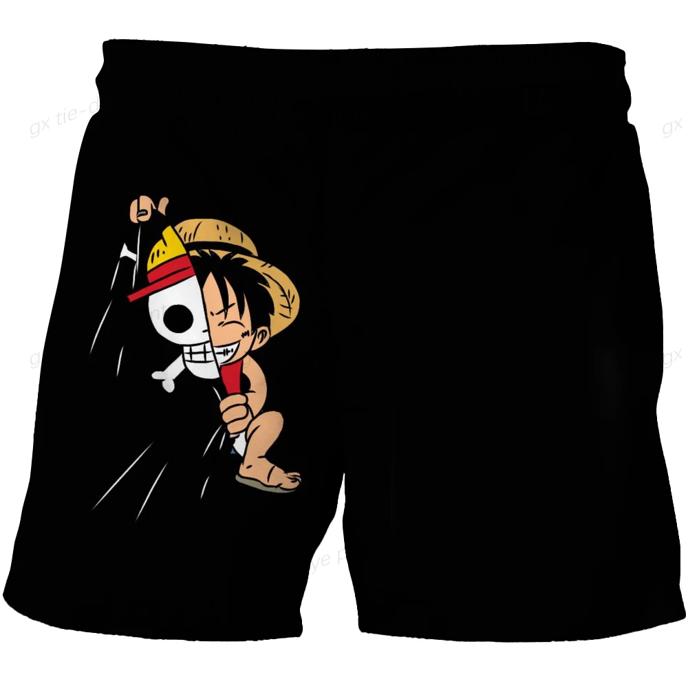 

3D Cartoon Print Shorts Pants Fashion One Piece Luffy Pants For Kids Girls Harajuku Beach Pants Boy Girl Children Cool Shorts