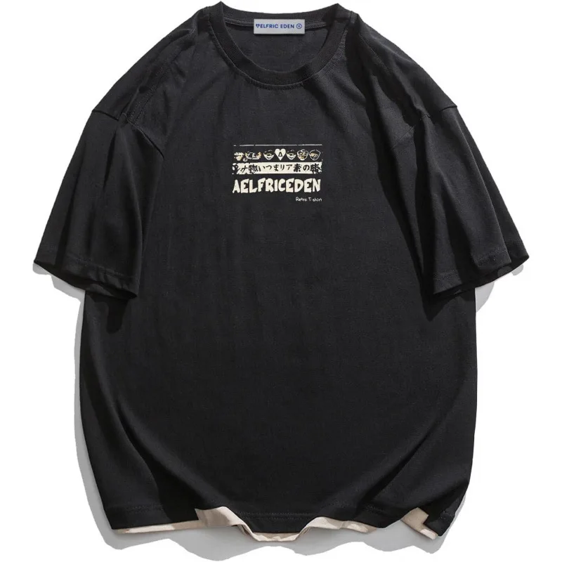 Aelfric Eden Men's Vintage Oversized Shirts Pure Cotton 90s Style Loose Fit Short Sleeve round Neck T-Shirt for Youth #2