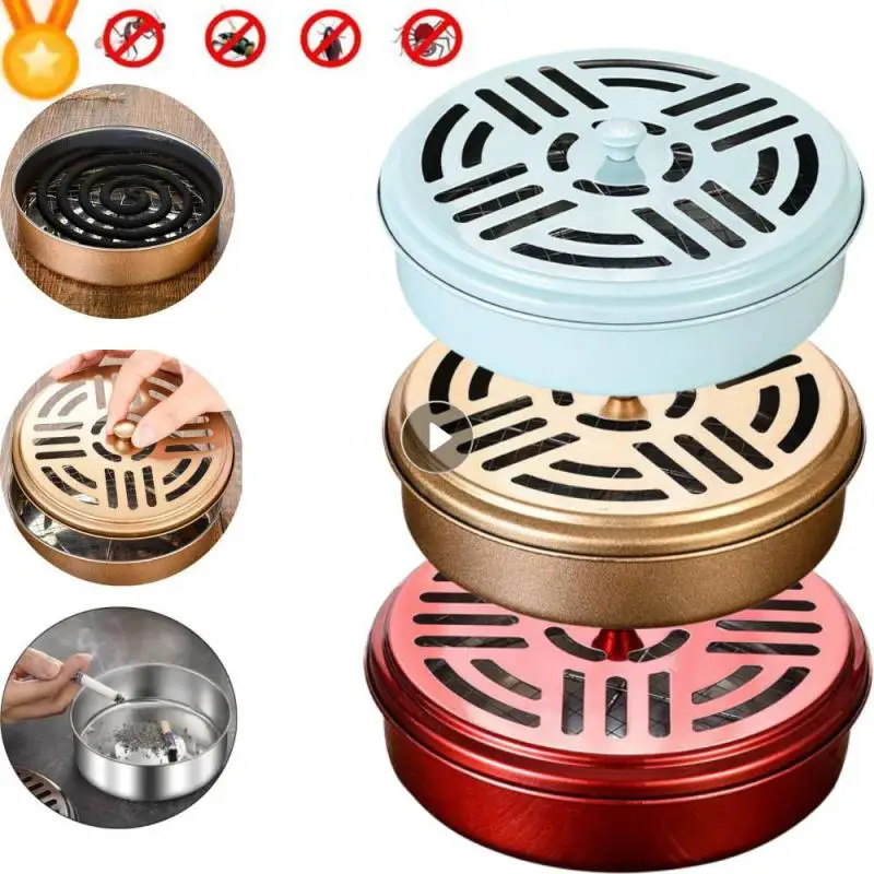 Mosquito Incense Box With Cover Waterproof Round Rack Plate Insect Repellent Mosquito Coil Holder Tray For Outdoor Indoor Tool