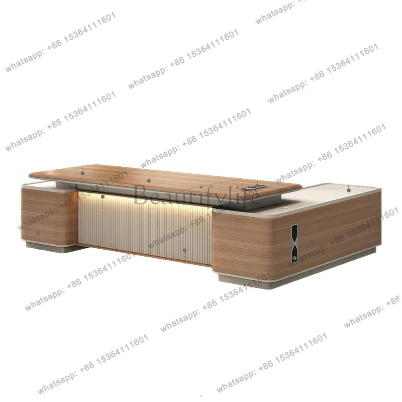 

Blister boss table big desk office general manager high-end atmospheric table and chair combination