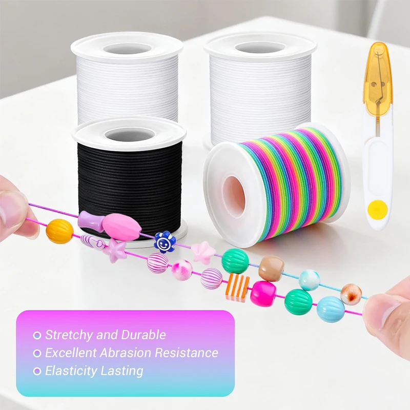 50M/Rolle 1mm Schmuckfaden Dehnbare Elastische Schnur für Schmuckherstellung Halsketten Perlen Armbänder DIY Seil – Detail 2