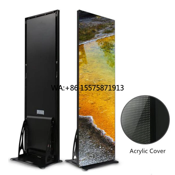 Full Color High Definition Mirror  Movable Advertisement Indoor Led  Poster Display