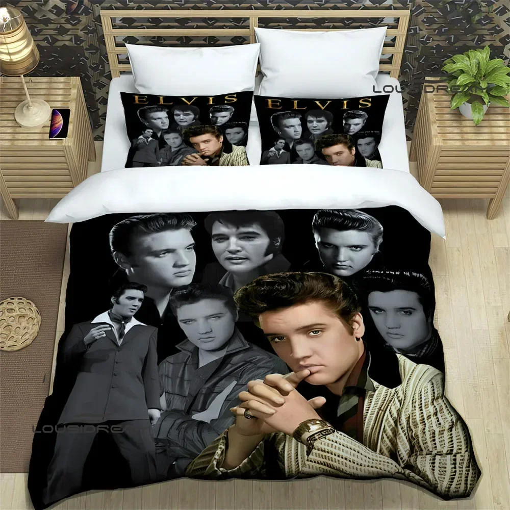 E-Elvis Presley Retro printed Bedding Sets exquisite supplies set duvet cover bed comforter set bedding set luxury birthday gift