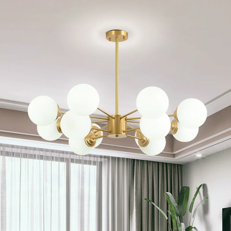 Magic bean Nordic living room lamps and lanterns are post-modern simple and atmospheric Internet celebrity bedroom chandeliers