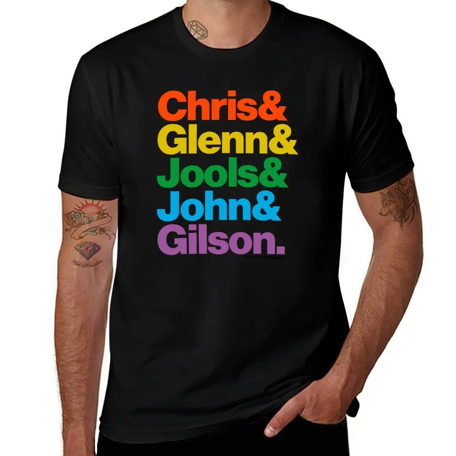 Squeeze Typeface 1980 Color T-Shirt Big and Tall Crew Neck Tee T-Shirt