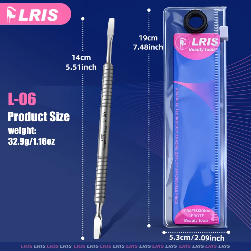 2-in-1 Stainless Steel Flat-Head Cuticle Pusher - Rust-Proof Anti-Slip, Pro/Home Nail Prep for Dead Skin/Dirt Removal
