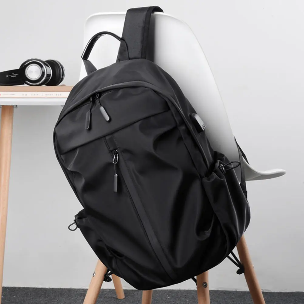 

1pc Men'S Backpack Casual Shoulder Computer Bag Large Capacity Cell Phone Pocket For School Office Travel