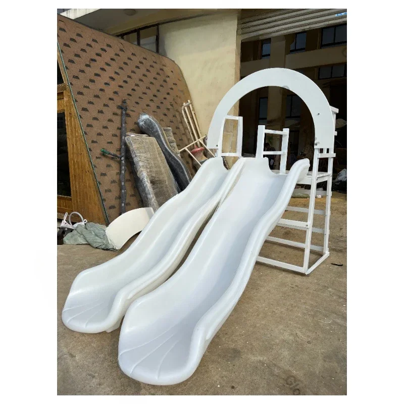 Soft play set for children's playground equipment White double slide