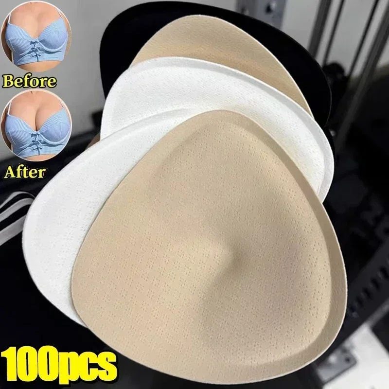 Triangle Sponge Push Up Bra Pads Set Women Invisible Insert Swimsuit Bikini Breast Enhancers Chest Cup Pads Accessories