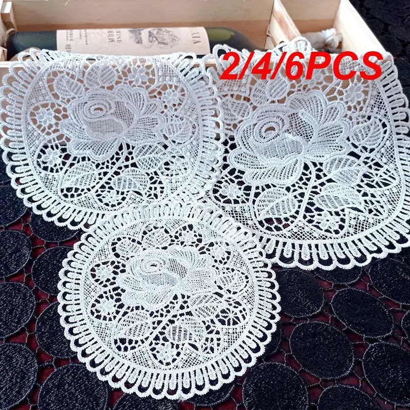 2/4/6PCS Coaster Elegant The Actual Exquisite Popular Deluxe Bestseller Round Lace Coaster Home Decoration