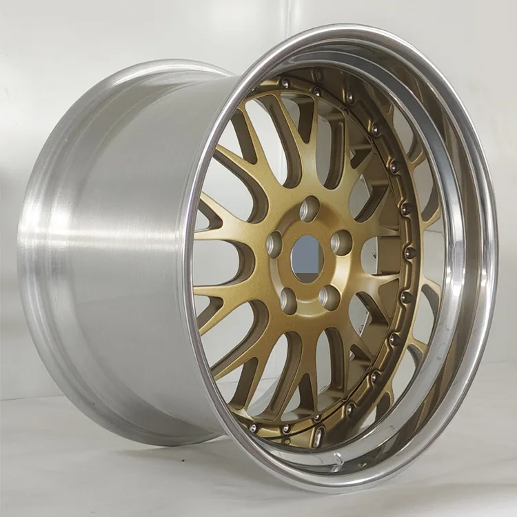 

New forged aluminum alloy two-piece galvanized super black deep disc sports wheel hub with bolt alloy passenger car wheel