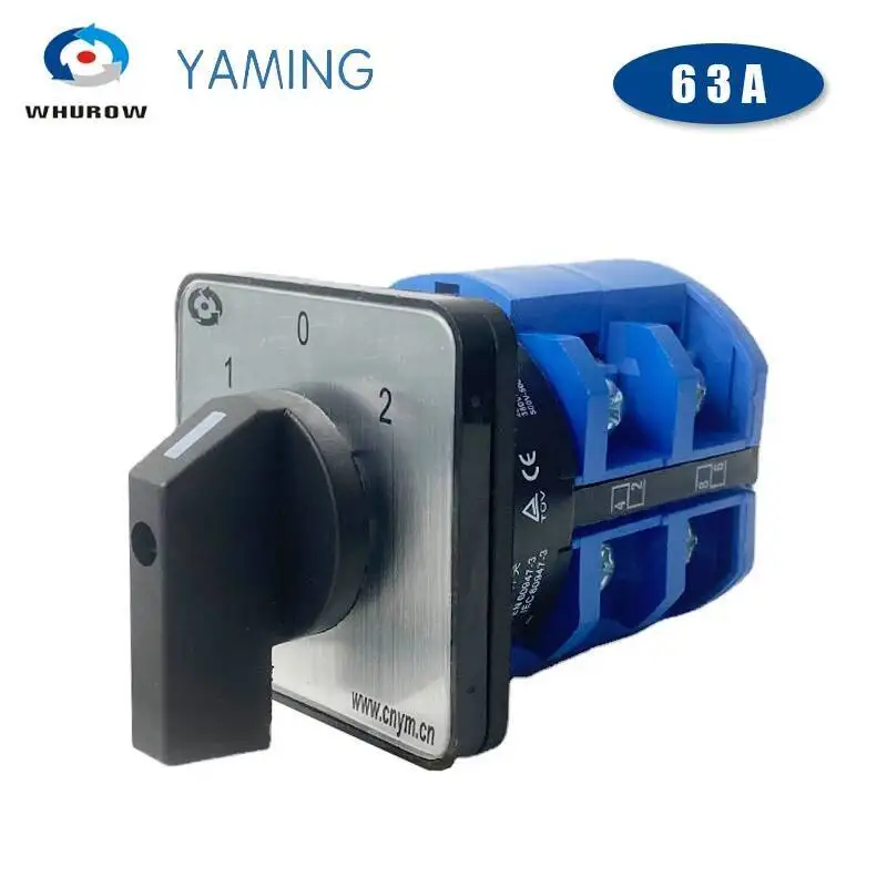 3 موقف مفتاح دوار 63A 690 فولت 2 أقطاب 8 مسامير محطة عالمية التبديل كام مفاتيح الفضة الاتصال LW26-63/2 #1