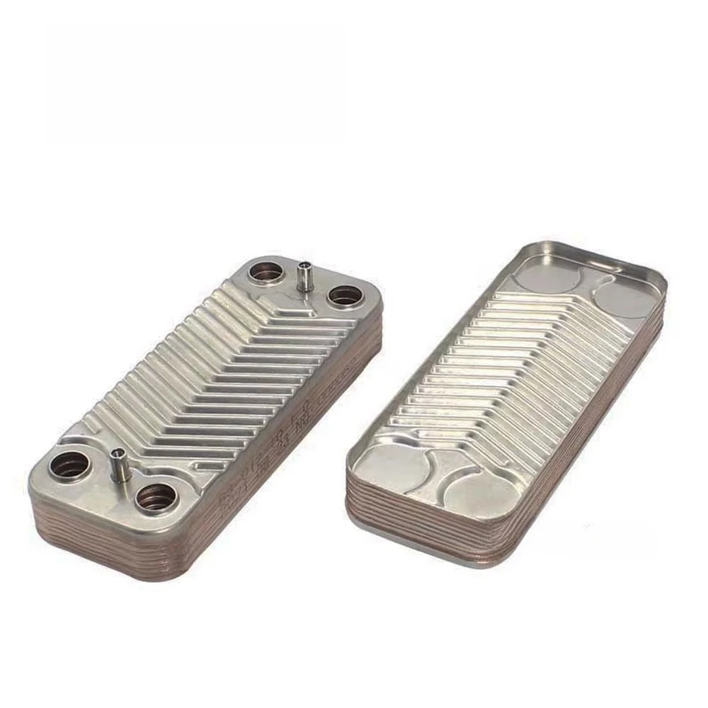 12 Plates Heat Exchanger 304 Plate Mini Stainless Steel Heat Exchanger Secondary Heat Exchanger for Gas Boilers Spare Parts