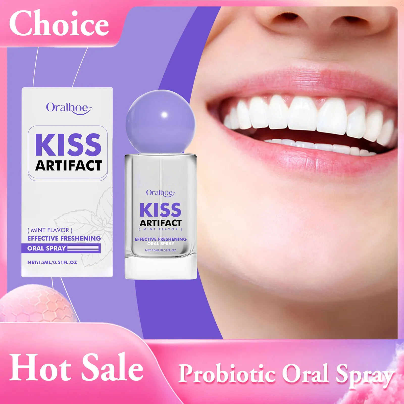 

Probiotic Oral Spray Kiss Artifact Remove Oral Odor Fresh Breath Durable Mint Fragrance Dating Necessary Clean Teeth Oral Spray