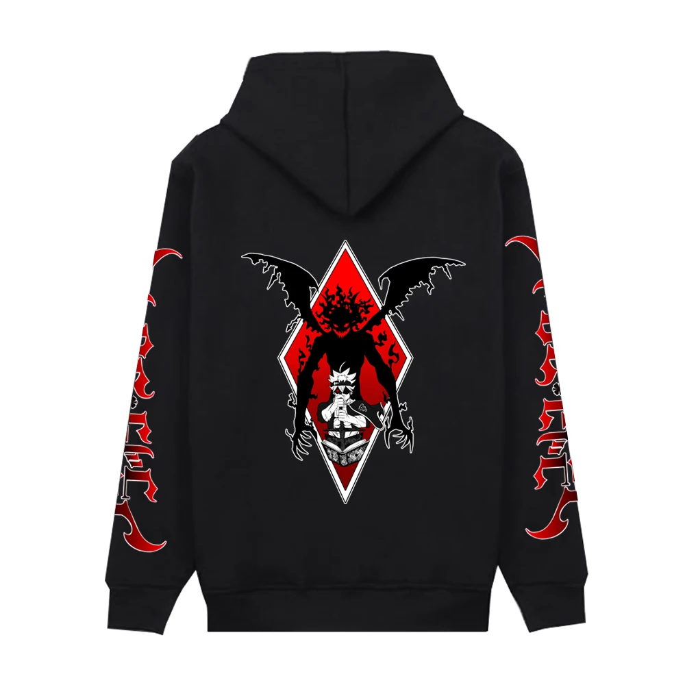 Harajuku Anime Black Clover Asta Graphic Printed Zipper Hoodies Men Women Hooded Sweatshirt Long Sleeves  Zip Up Jacket Coats