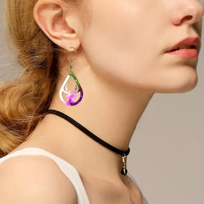 

9HJK Серьги ручной работы по барабанной кадре с силиконовой плесенью