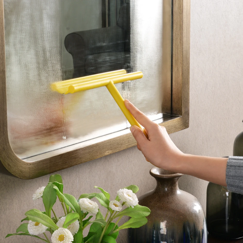 Shower Squeegee Glass Wiper Scraper Shower Squeegee Cleaner With Silicone Holder Bathroom Mirror Scraper Glass Cleaning