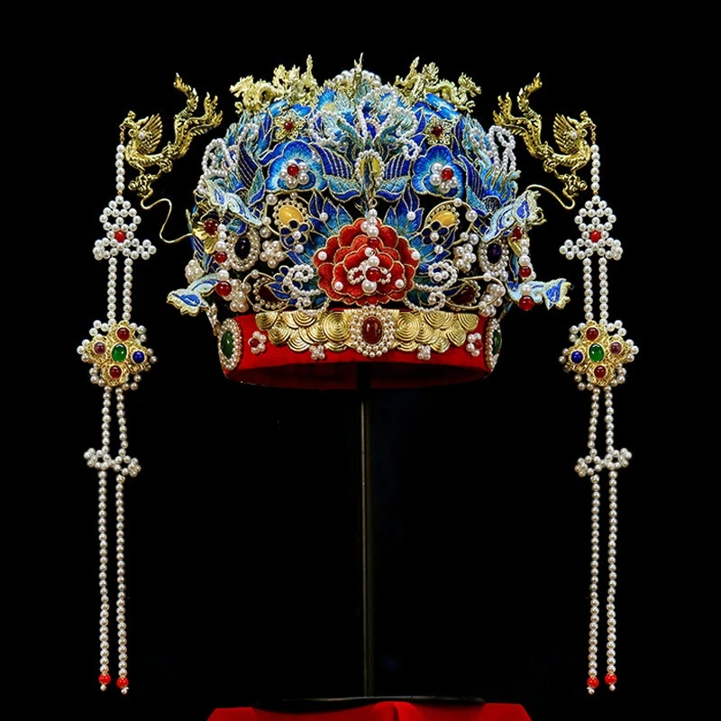 Wedding clothes phoenix crown headgear bridal hair accessories handmade Kowloon nine phoenix hair crown queen wedding