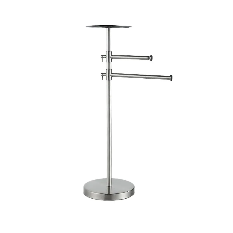 Amazon cross-border 304 stainless steel floor towel rack bathroom bathroom towel mobile phone rack can be lifted and lowered
