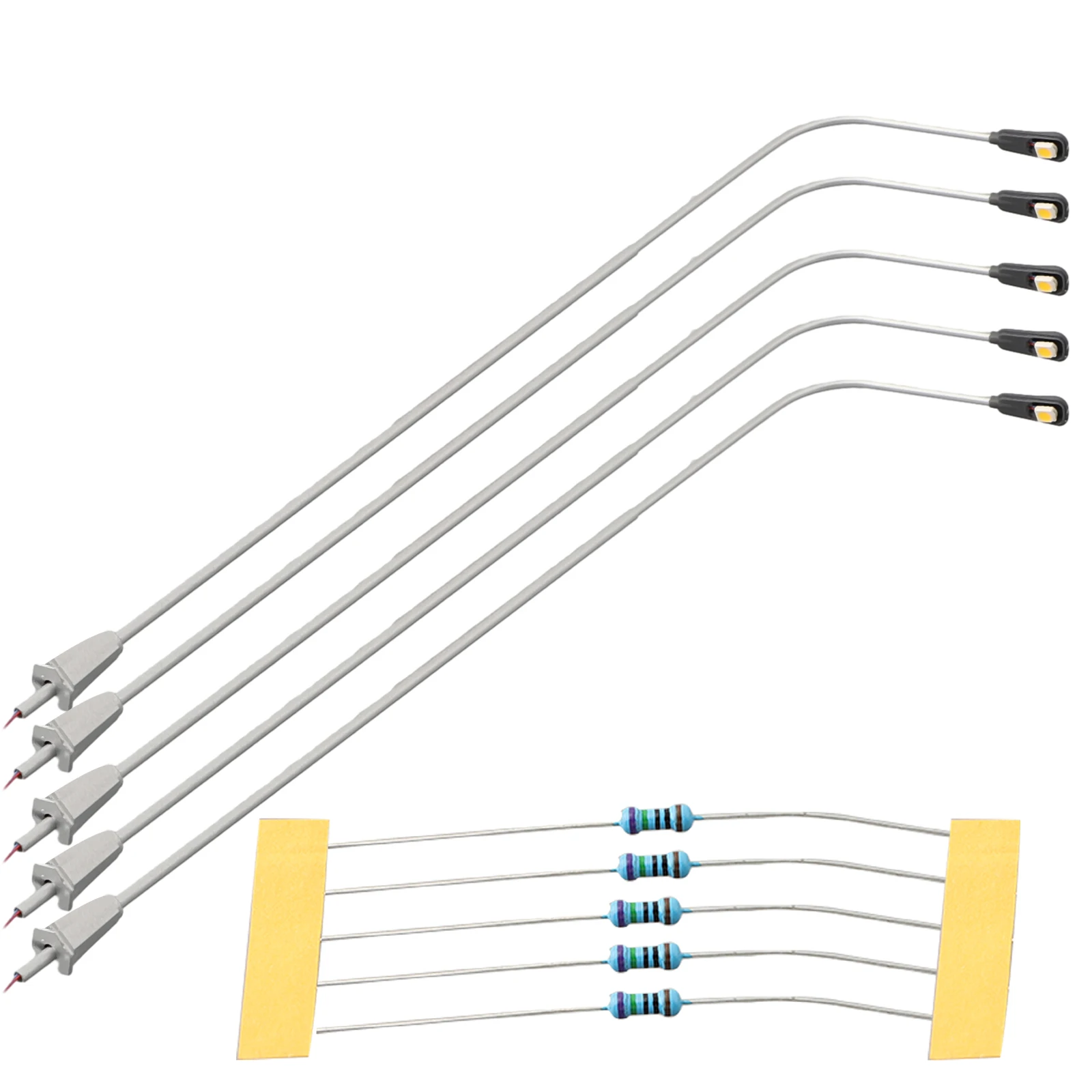 Set Of 5 HO Scale Gauge 0 LED Model Railway Street Lamp Posts 20cm Metal Lights For Layouts And Bonsai Scenes Sandtable Decor