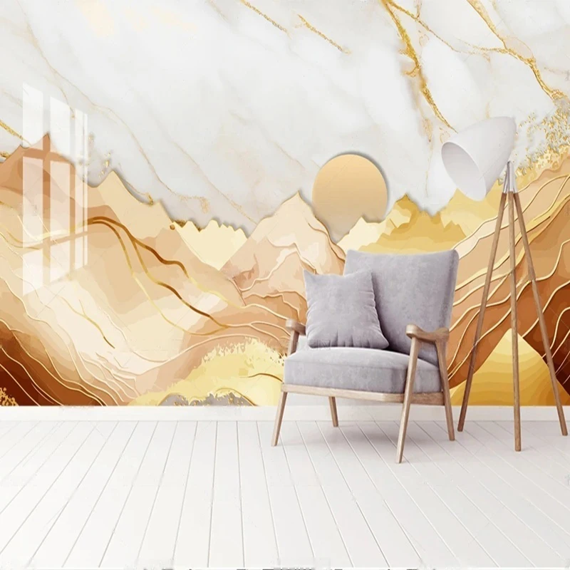 

Customized Mural Chinese Abstract Landscape Marble Texture Wallpaper For Living Room TV Wall Art Background Home Decor