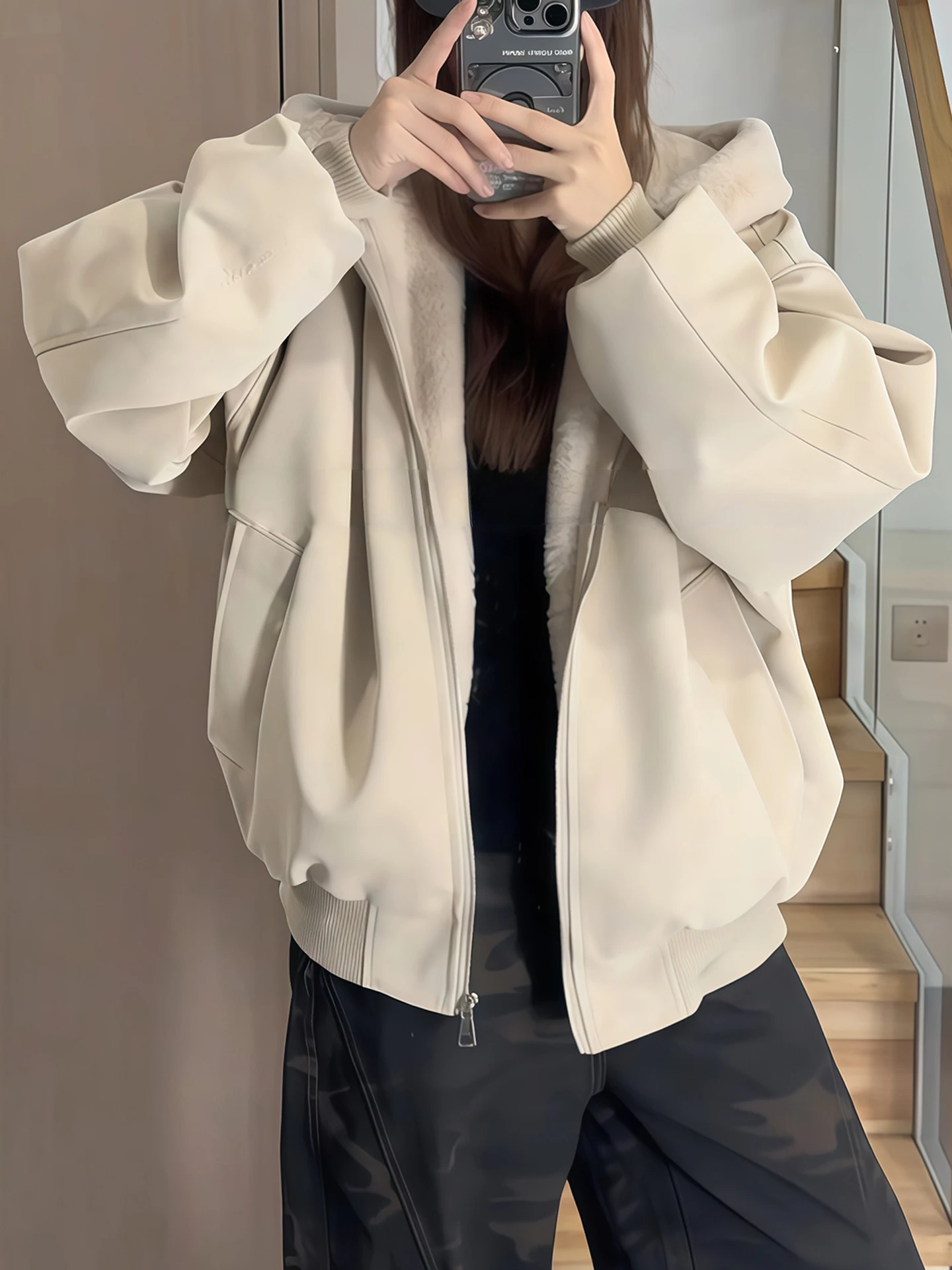 

Thiened зимняя хлопковая куртка для мужчин и женщин, теплое стеганое пальто, молодежное пальто свободного покроя, длинная застежка-молния