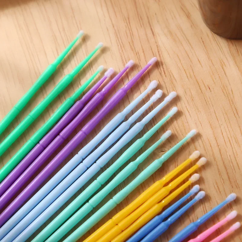 100PCS Eyelash Extension Tools MicroBrush Eyelashes Extension For Disposable Individual Lash Removing Swab Micro Brush