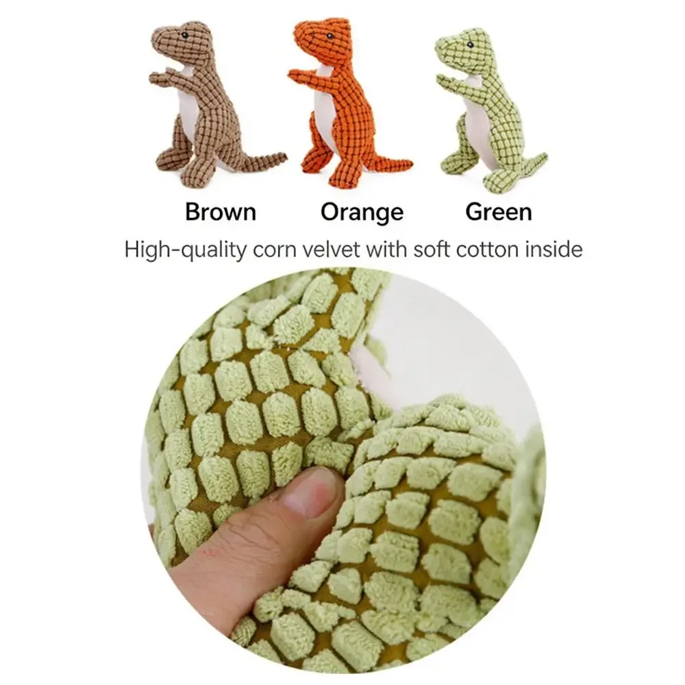Pet dog chews stuffed with funny dinosaur shaped plush vocal toys suitable for training kinematic simulated animal dog toys view 2
