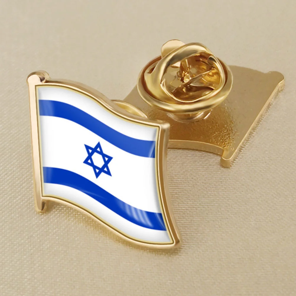 

2 Pcs Blue and White Jewish Israel Brooch Lapel Pins Shirt Aesthetic Israeli Flag
