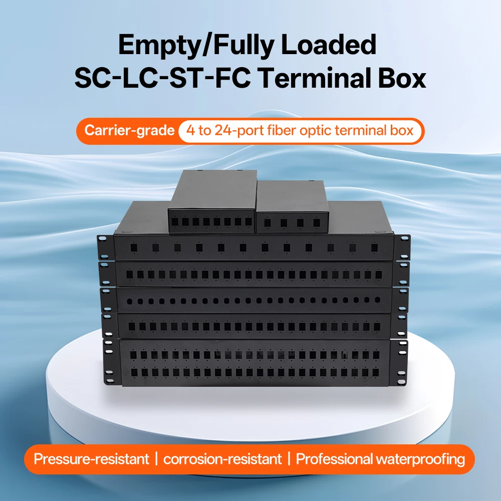 

Fiber Optic Terminal Box 4/8/12/24 Port SC/FC/ST/LC Interface BYXGD Rack Mount/Wall Mount Optical Fiber Distribution Box