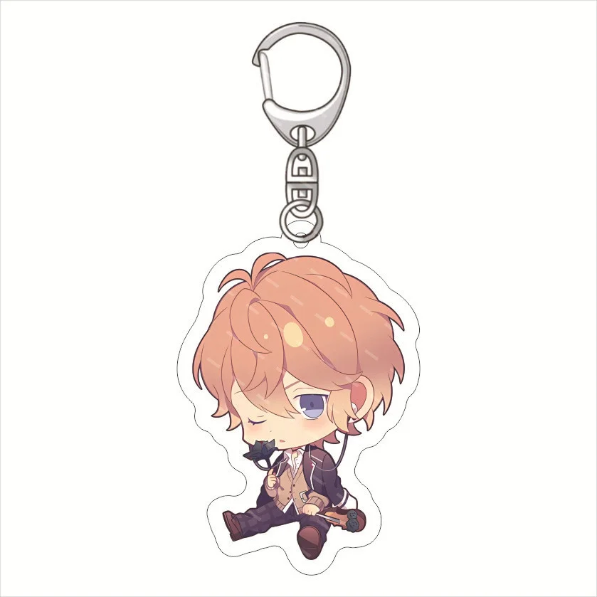 DIABOLIK LOVERS Anime Figuren Leonardo Sleutelhangers Acryl Sleutelhangers Zoete Mooie Meisjes Hangers Decor Kerstcadeaus